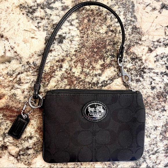 Black Coach monogram wristlet - Picture 1 of 4